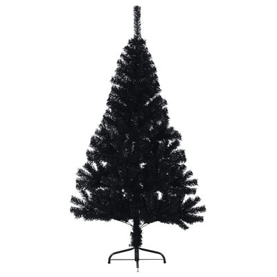 vidaXL Umělý poloviční vánoční stromek se stojanem černý 150 cm PVC