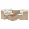 vidaXL Set pohovek 6 ks Beige a kr&eacute;mov&aacute; b&iacute;l&aacute; Poly ratan a ocel
