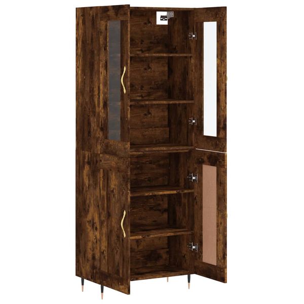 vidaXL Skř&iacute;ň highboard kouřov&yacute; dub 69,5 x 34 x 180 cm kompozitn&iacute; dřevo