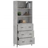 vidaXL Skř&iacute;ň highboard betonově &scaron;ed&aacute; 69,5x34x180 cm kompozitn&iacute; dřevo