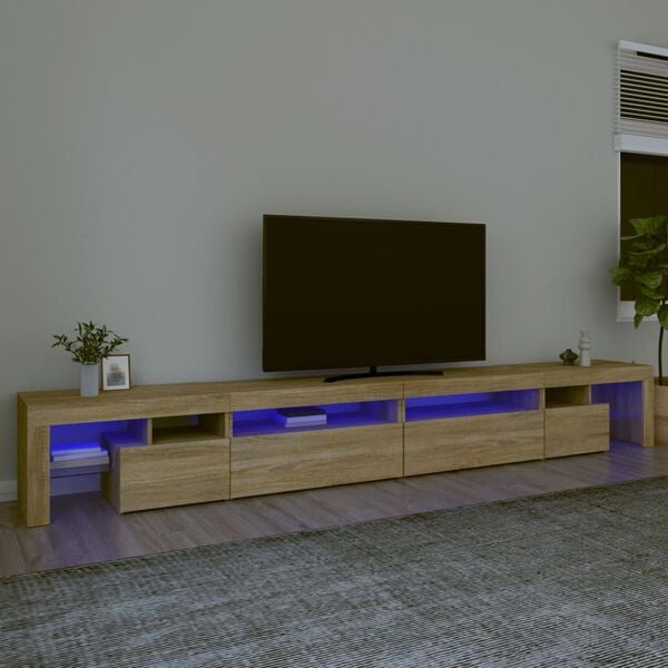 vidaXL TV skř&iacute;ňka s LED osvětlen&iacute;m sonoma dub 290 x 36,5 x 40 cm