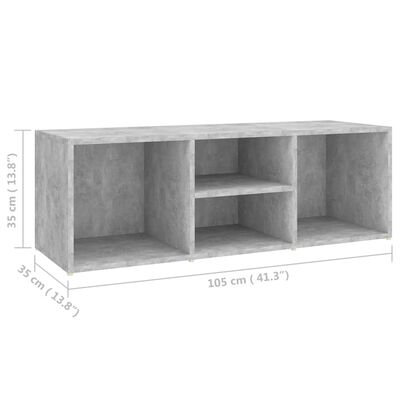 vidaXL Botníková lavice betonově šedá 105 x 35 x 35 cm dřevotříska