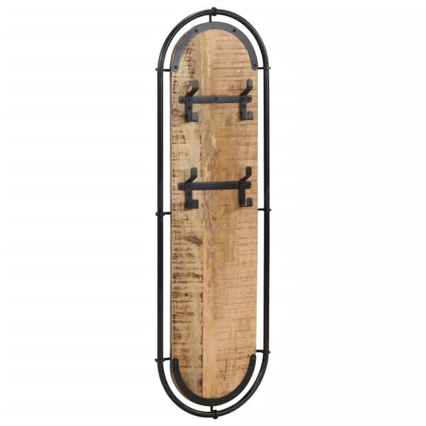 vidaXL N&aacute;stěnn&eacute; vě&scaron;&aacute;ky se 4 h&aacute;čky 2 ks masivn&iacute; hrub&yacute; mangovn&iacute;k