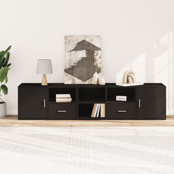 vidaXL Rohov&aacute; skř&iacute;ňka čern&aacute; 200 x 40 x 45 cm kompozitn&iacute; dřevo