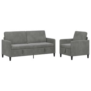 vidaXL Sedačka se storage 2 ks Tmavě &scaron;ed&aacute; Polyester