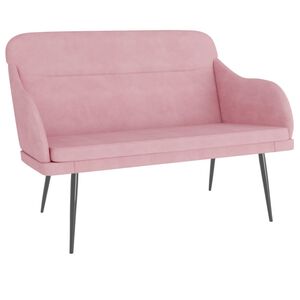 vidaXL Lavice růžov&aacute; 110 x 76 x 80 cm samet