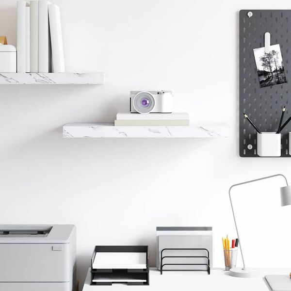 vidaXL N&aacute;stěnn&aacute; polička B&iacute;l&yacute; mramor 50 x 23 x 4 cm kompozitn&iacute; dřevo