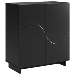 vidaXL Komoda Čern&aacute; 67 x 34,5 x 75 cm kompozitn&iacute; dřevo
