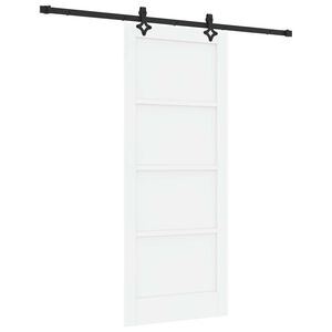 vidaXL Posuvn&eacute; dveře B&iacute;l&aacute; a čern&aacute; 83 x 202 cm Masivn&iacute; borovicov&eacute; dřevo