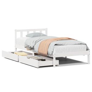 vidaXL Postel bez matrace b&iacute;l&aacute; 75 x 190 cm masivn&iacute; borovice