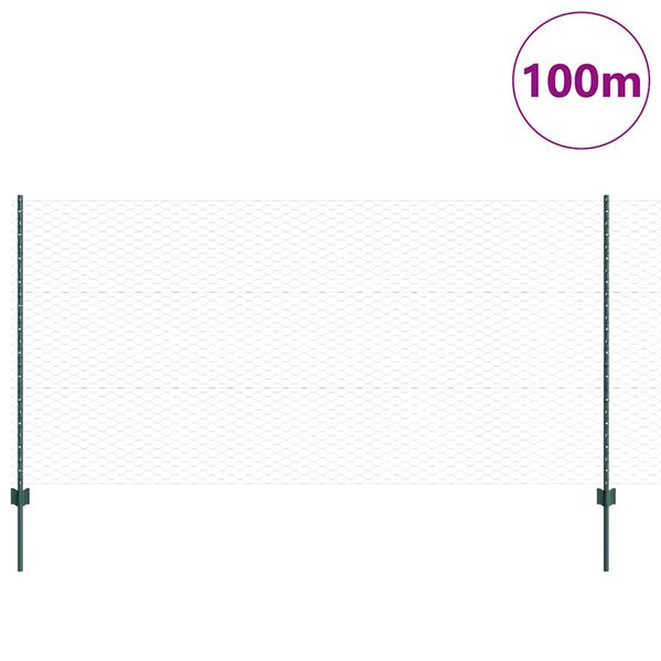 vidaXL Plot s sloupkem Zelen&aacute; 1,2 x 100 m Ocel a PVC
