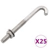vidaXL H&aacute;kov&yacute; &scaron;roub s matic&iacute; a podložkou M8 x 120 mm 25 setů