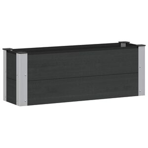 vidaXL Zahradn&iacute; vyv&yacute;&scaron;en&yacute; z&aacute;hon Čern&aacute; 100 x 30 x 36 cm WPC a hlin&iacute;k