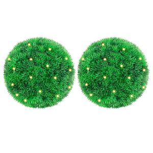 vidaXL Uměl&eacute; buxus koule s LED světly 2 ks zelen&eacute; 22 cm