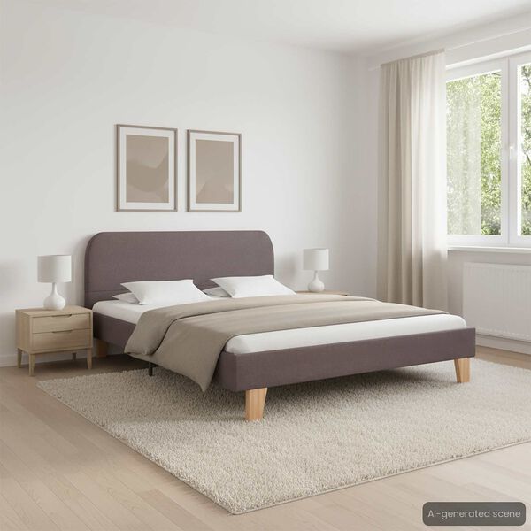vidaXL R&aacute;m postele bez matrace Taupe l&aacute;tka 135x190 cm