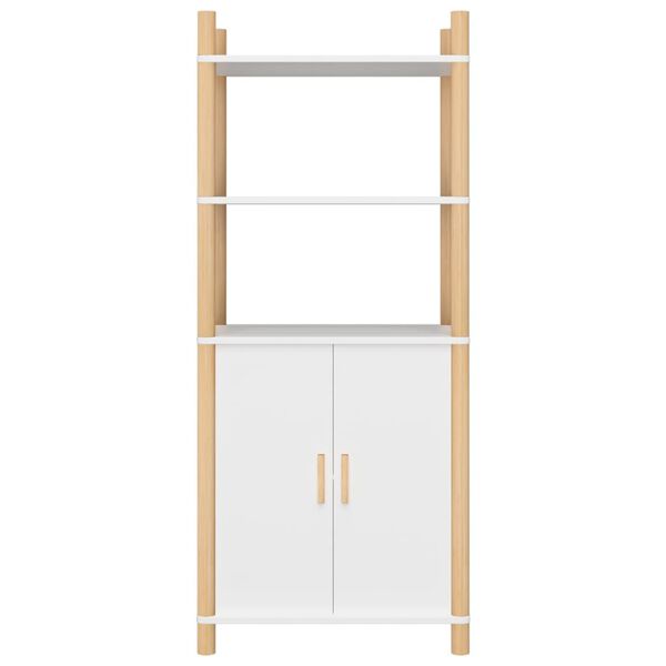 vidaXL Skř&iacute;ň highboard b&iacute;l&aacute; 60 x 40 x 141 cm kompozitn&iacute; dřevo