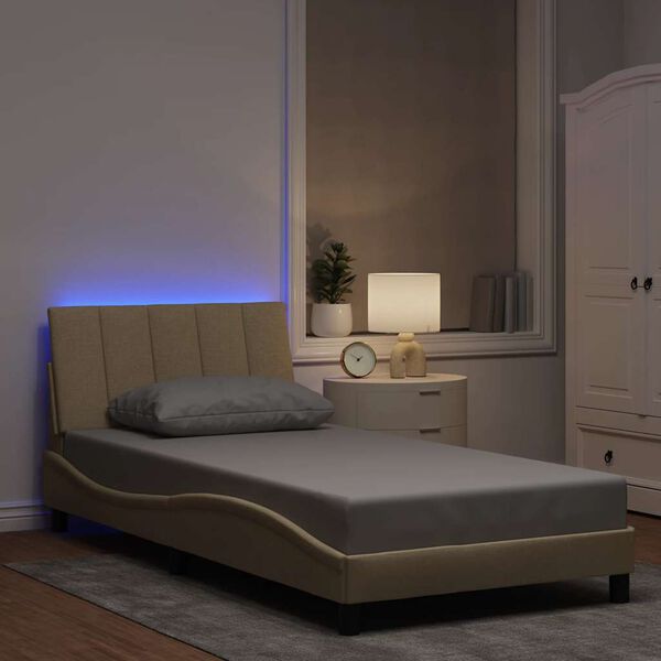 vidaXL R&aacute;m postele bez matrace Hanko kr&eacute;mov&aacute; 100 x 200 cm textil