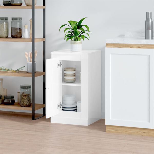 vidaXL Př&iacute;born&iacute;k b&iacute;l&yacute; vysok&yacute; lesk 37,5x35,5x67,5 cm kompozitn&iacute; dřevo