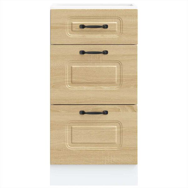 vidaXL Kuchyňsk&aacute; spodn&iacute; skř&iacute;ňka "Kalmar" z vysoce leskl&eacute;ho b&iacute;l&eacute;ho dřeva