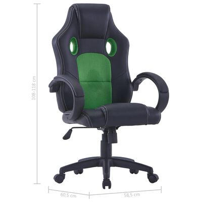 vidaXL Herní židle zelená umělá kůže