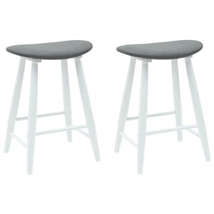 vidaXL J&iacute;deln&iacute; židle 2 pcs B&iacute;l&aacute; 46 x 37 x 63 cm Masivn&iacute; gumov&eacute; dřevo