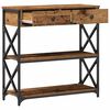 vidaXL Konzolový stůl se zásuvkou s policí Staré dřevo 75 x 28 x 75 cm