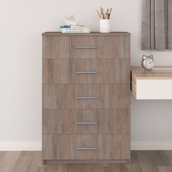 vidaXL Komoda se z&aacute;suvkami &scaron;ed&aacute; dub sonoma 71x35x108 cm dřevotř&iacute;ska