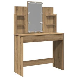 vidaXL Toaletn&iacute; stolek s LED osvětlen&iacute;m dub artisan 96 x 40 x 142 cm