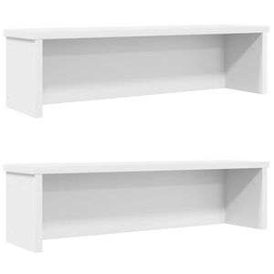vidaXL kuchyňsk&eacute; reg&aacute;ly stohovateln&eacute; 2 ks b&iacute;l&eacute; 50x15x16 cm