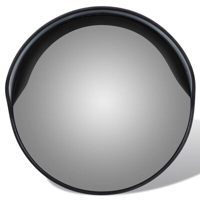 Dopravní vypouklé zrcadlo PC plast černé 30 cm venkovní