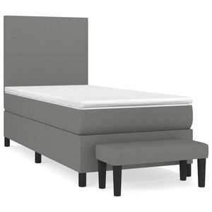 vidaXL Box spring postel s matrac&iacute; tmavě &scaron;ed&aacute; 80 x 200 cm textil