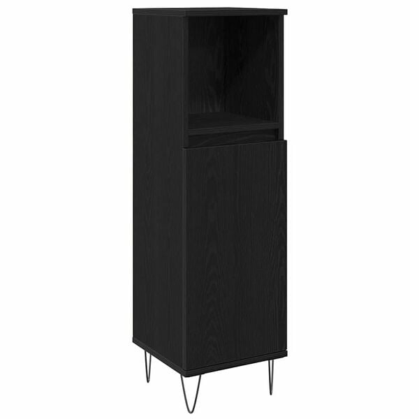 vidaXL Sada koupelnov&eacute;ho n&aacute;bytku 3 pcs Čern&yacute; dub kompozitn&iacute; dřevo