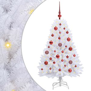 vidaXL Uměl&yacute; Skl&aacute;dac&iacute; V&aacute;nočn&iacute; Strom B&iacute;l&aacute; 120 cm PVC a ocel
