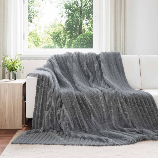 vidaXL Dekoračn&iacute; deky 6 pcs Tmavě &scaron;ed&aacute; 270 x 240 cm Fleece