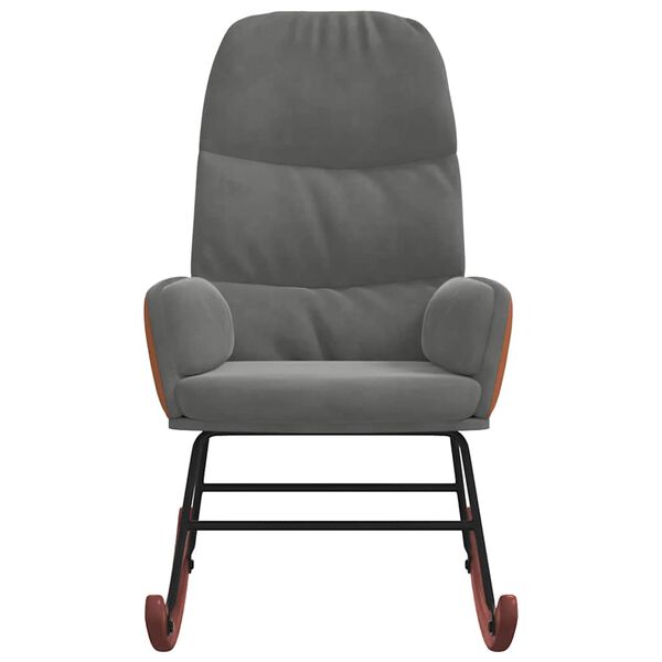 vidaXL Houpací křeslo tmavě šedé samet