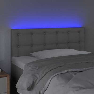 vidaXL Čelo postele s LED šedé 80 x 5 x 78/88 cm umělá kůže