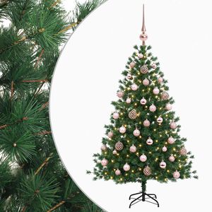 vidaXL Uměl&yacute; v&aacute;nočn&iacute; stromek s v&aacute;nočn&iacute;mi koulemi 150 cm 150 LED