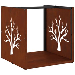 vidaXL Stojan na palivov&eacute; dřevo 40x40x40 cm povětrnostně odoln&aacute; ocel