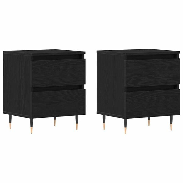 vidaXL Nočn&iacute; skř&iacute;ňka 2 pcs Čern&yacute; dub 40 x 35 x 50 cm kompozitn&iacute; dřevo