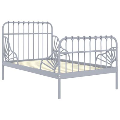 vidaXL Prodloužitelný rám postele šedý kov 80 x 130/200 cm