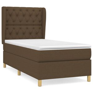 vidaXL Box spring postel s matrac&iacute; tmavě hněd&aacute; 80x200 cm textil