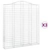 vidaXL Klenut&eacute; gabionov&eacute; ko&scaron;e 3 ks 200x30x220/240cm pozinkovan&eacute; železo