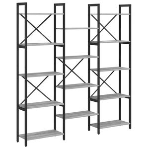 vidaXL Knihovna &Scaron;ed&aacute; sonoma 156 x 25 x 167 cm kompozitn&iacute; dřevo