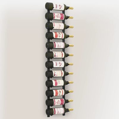 vidaXL Nástěnný stojan na víno na 12 lahví černý železný