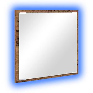 vidaXL LED koupelnov&eacute; zrcadlo Star&eacute; dřevo 40 x 37 x 8.5 cm