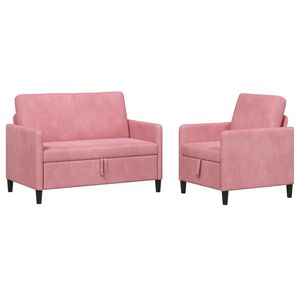vidaXL Sedačka se storage 2 ks Růžov&aacute; Polyester