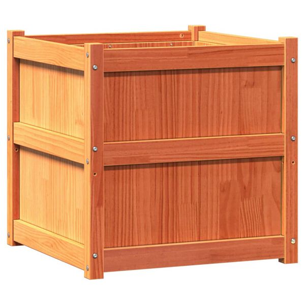 vidaXL Zahradní truhlík voskově hnědý 60 x 60 x 60 cm masivní borovice