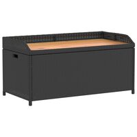 vidaXL Úložná lavice černá 100 x 50 x 52 cm polyratan a akáciové dřevo