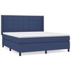 vidaXL Box spring postel s matrac&iacute; modr&aacute; 160x200 cm textil