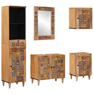 vidaXL Sada koupelnov&eacute;ho n&aacute;bytku 5 ks Př&iacute;rodn&iacute; 38 x 33 x 160 cm